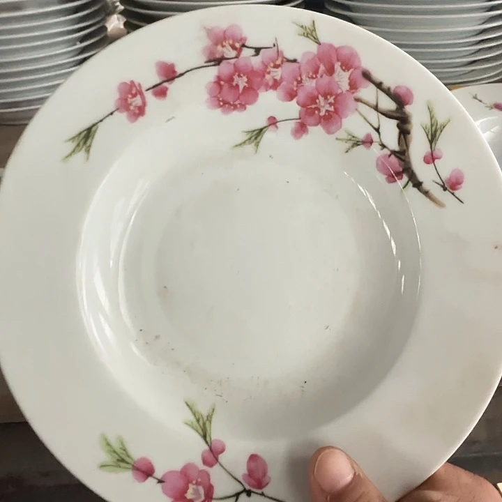 好***头景德镇陶瓷水点桃花一代盘 1 个