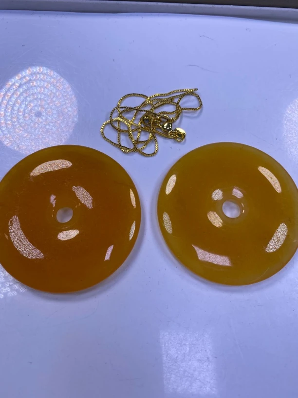 平安扣黄（配绳子）随机发一个L36