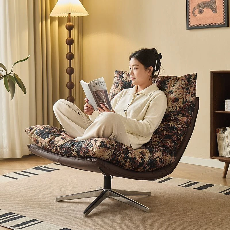 单人沙发椅旋转可睡可躺懒人沙发家用小户型休闲阳台躺椅简约转椅