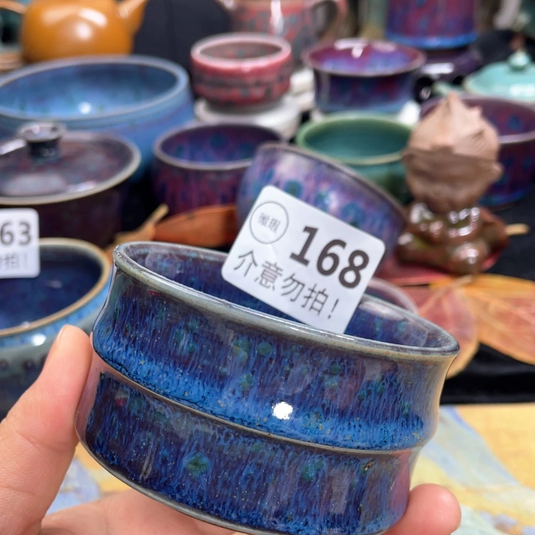 摆件陶神后钧瓷原产地高温烧制微瑕