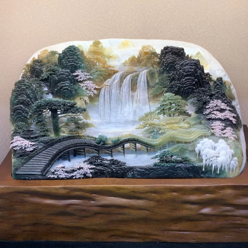 【闪购商品】未镶嵌蛇纹石玉摆件覆膜