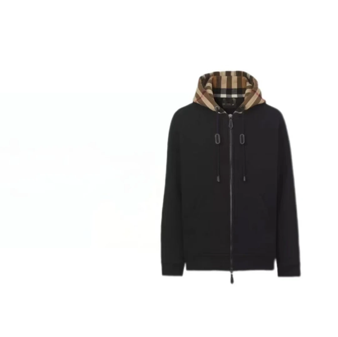 【MM专享】2185春秋格纹拼接套头卫衣外套