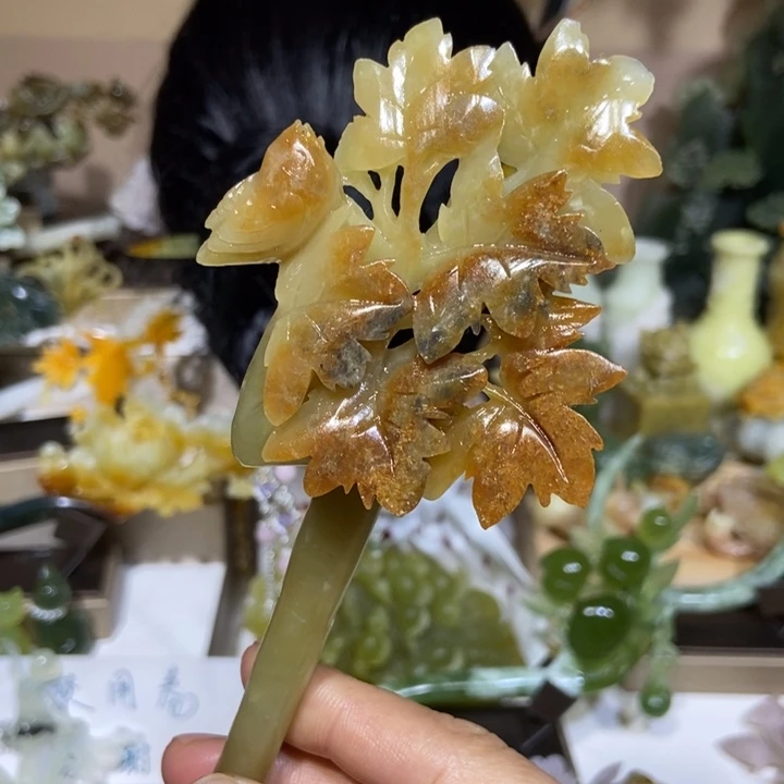 蛇纹石玉未镶嵌发饰