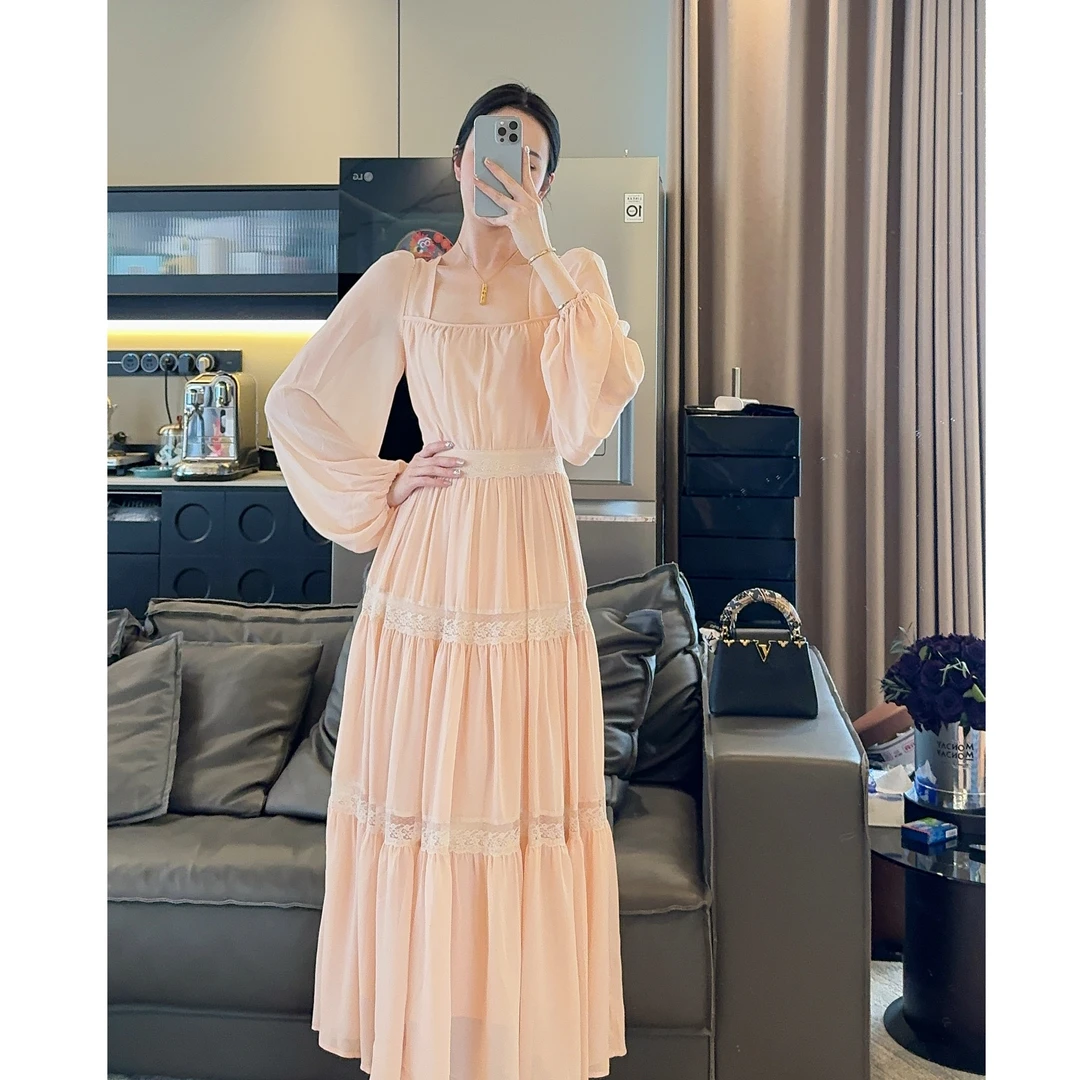 Zwinnie/詹维尼【裸粉】时尚设计感百搭连衣裙 GYT202406