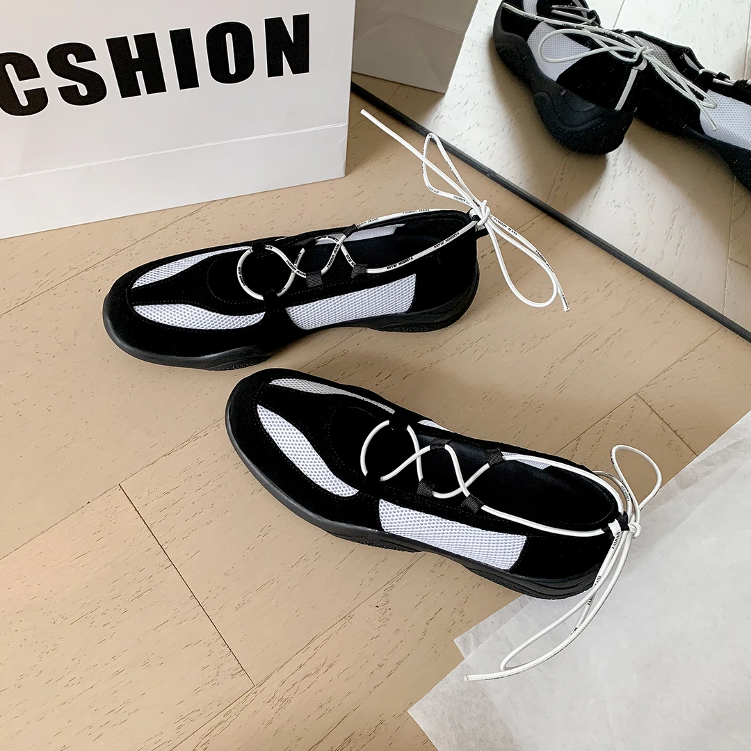 Sheriley77小众百搭软底透气德训鞋休闲鞋单鞋ins风拼色圆头复古