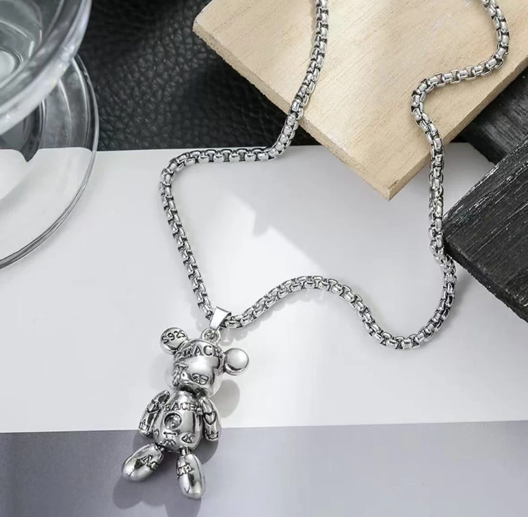 合金项链 重工高品原创质轻奢小熊项链