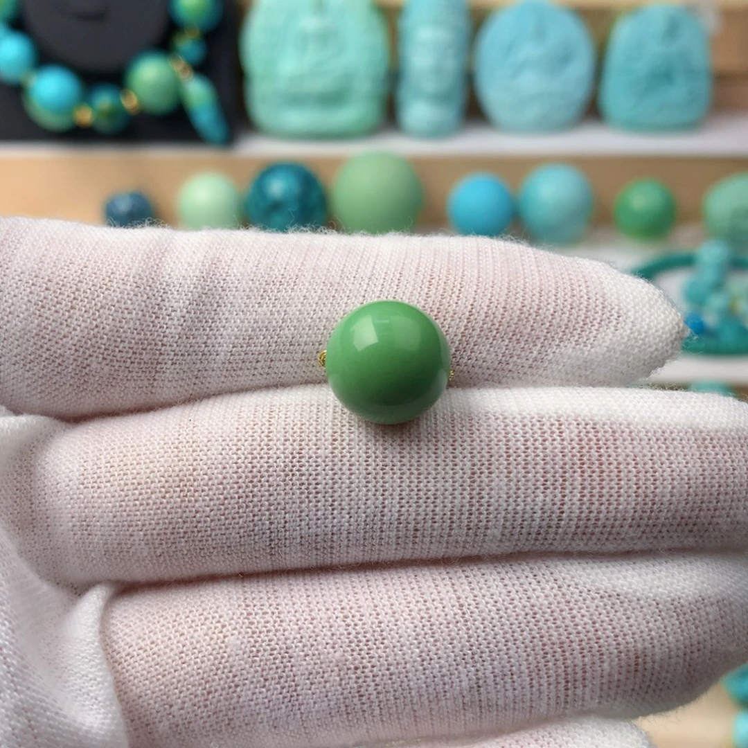 未镶嵌绿松石珠宝奇石11.5mm