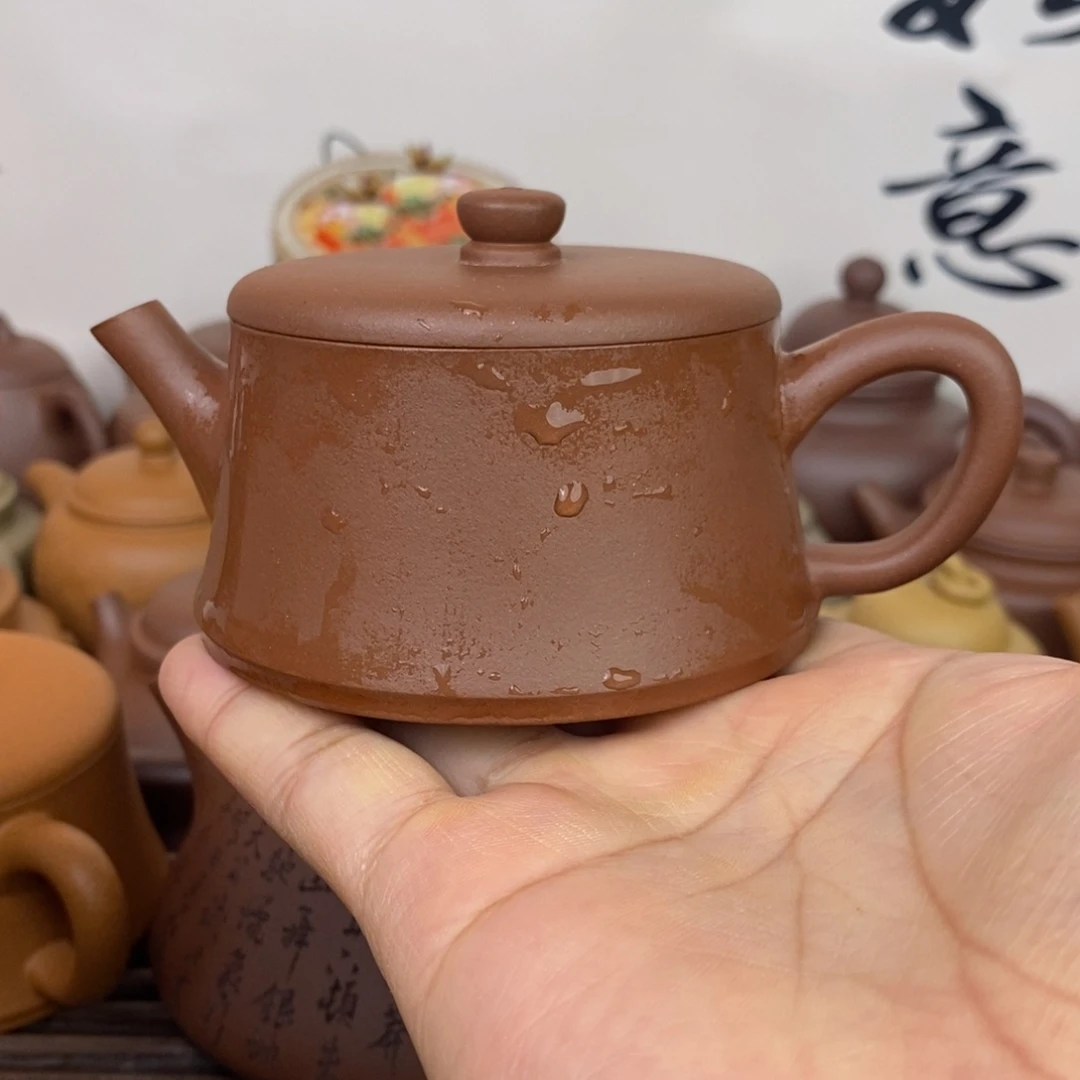 紫砂茶壶云柱原矿深井紫泥150cc左右0