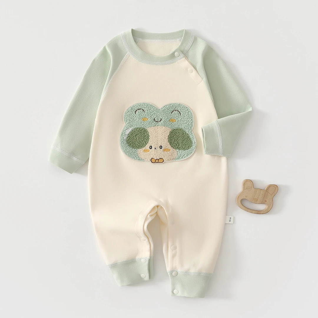 婴儿连体衣春秋纯棉新生宝宝衣服春装哈衣爬服套头婴儿服秋季睡衣