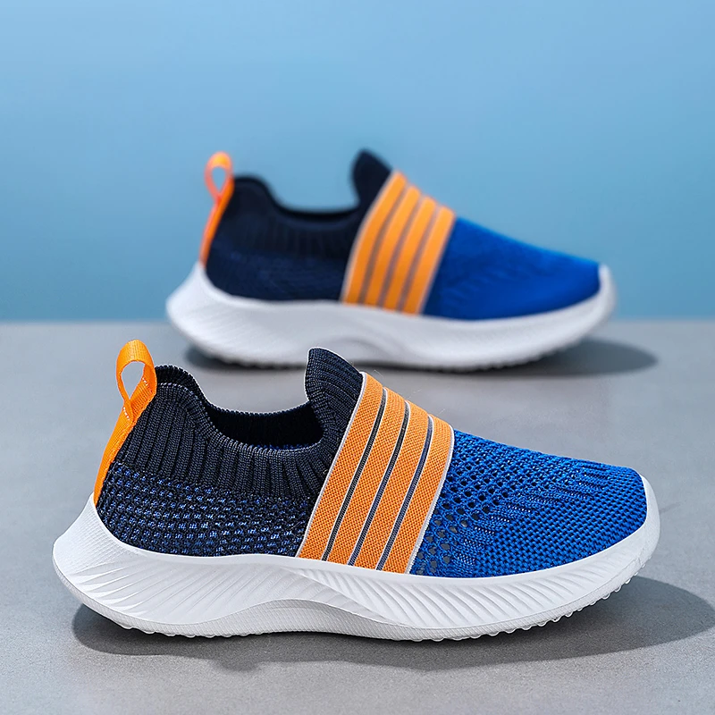 男女童运动鞋2025夏季儿童休闲鞋中大童网面透气一脚蹬袜子鞋学生