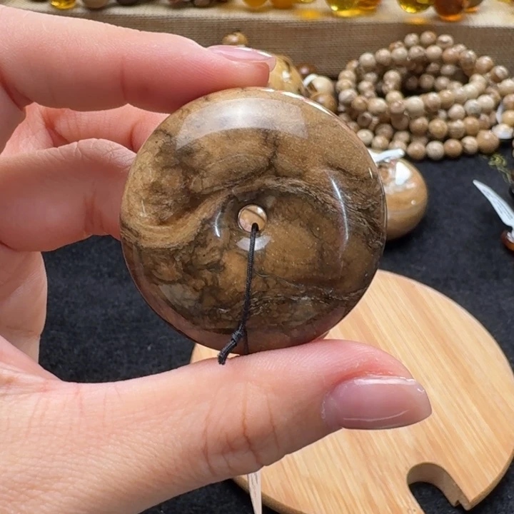 琥珀未镶嵌珠宝奇石41mm油根平安扣