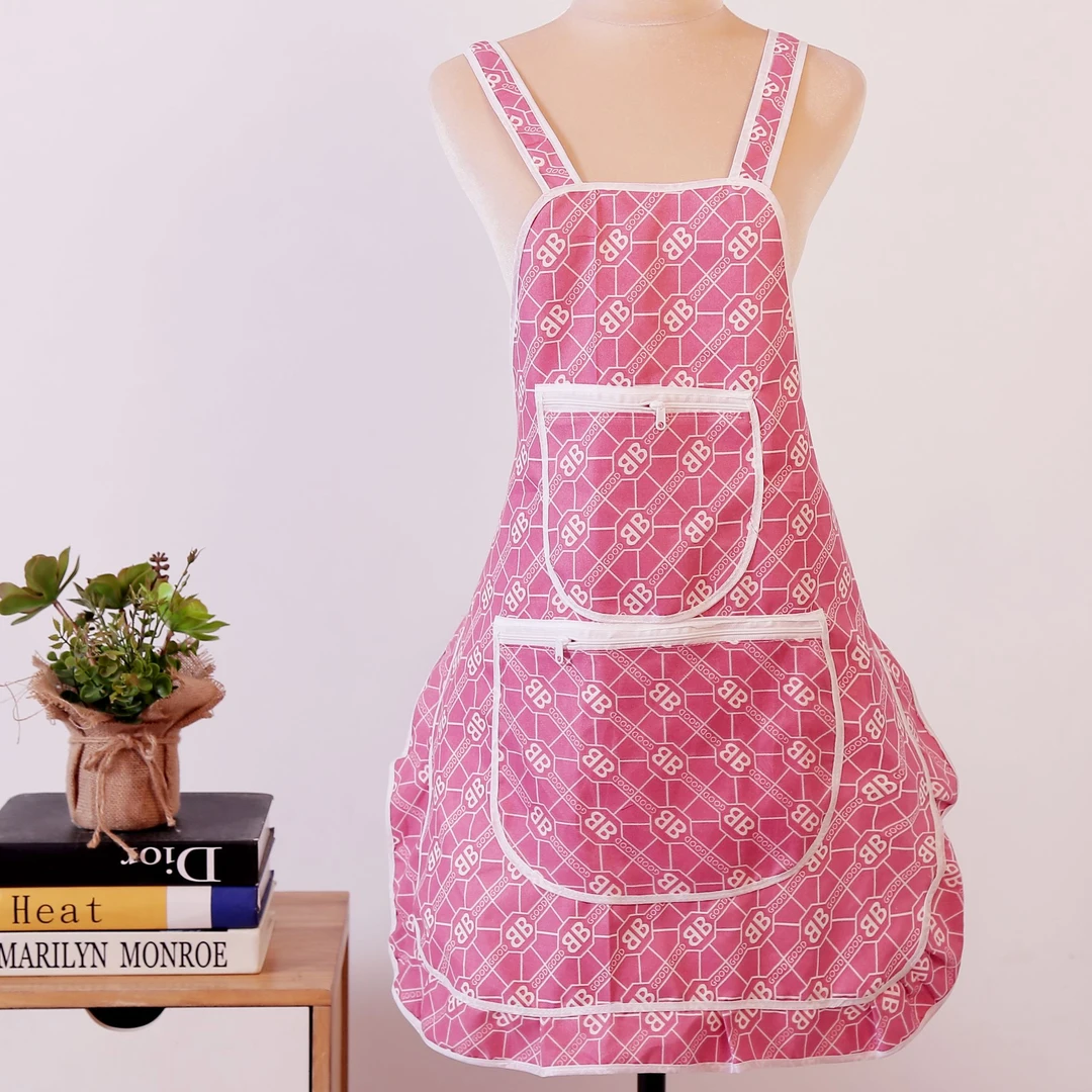 2025新款双口袋拉链背带围裙女厨房家用薄款韩版透气