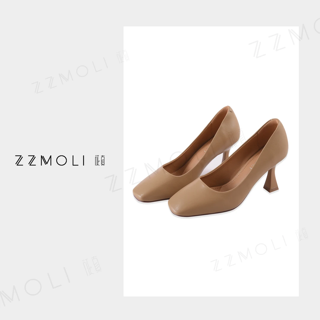 【ZZMOLI】法式方头气质单鞋女士时尚百搭高跟鞋 ZBX35106