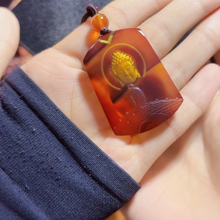 蓝珀未镶嵌珠宝奇石墨西哥红蓝心中有佛