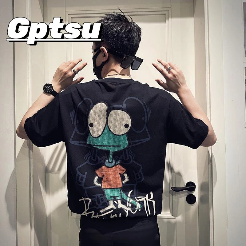 GPTSu重工印花T恤男潮牌短袖潮男穿搭体恤季半截袖新款薄款半袖t