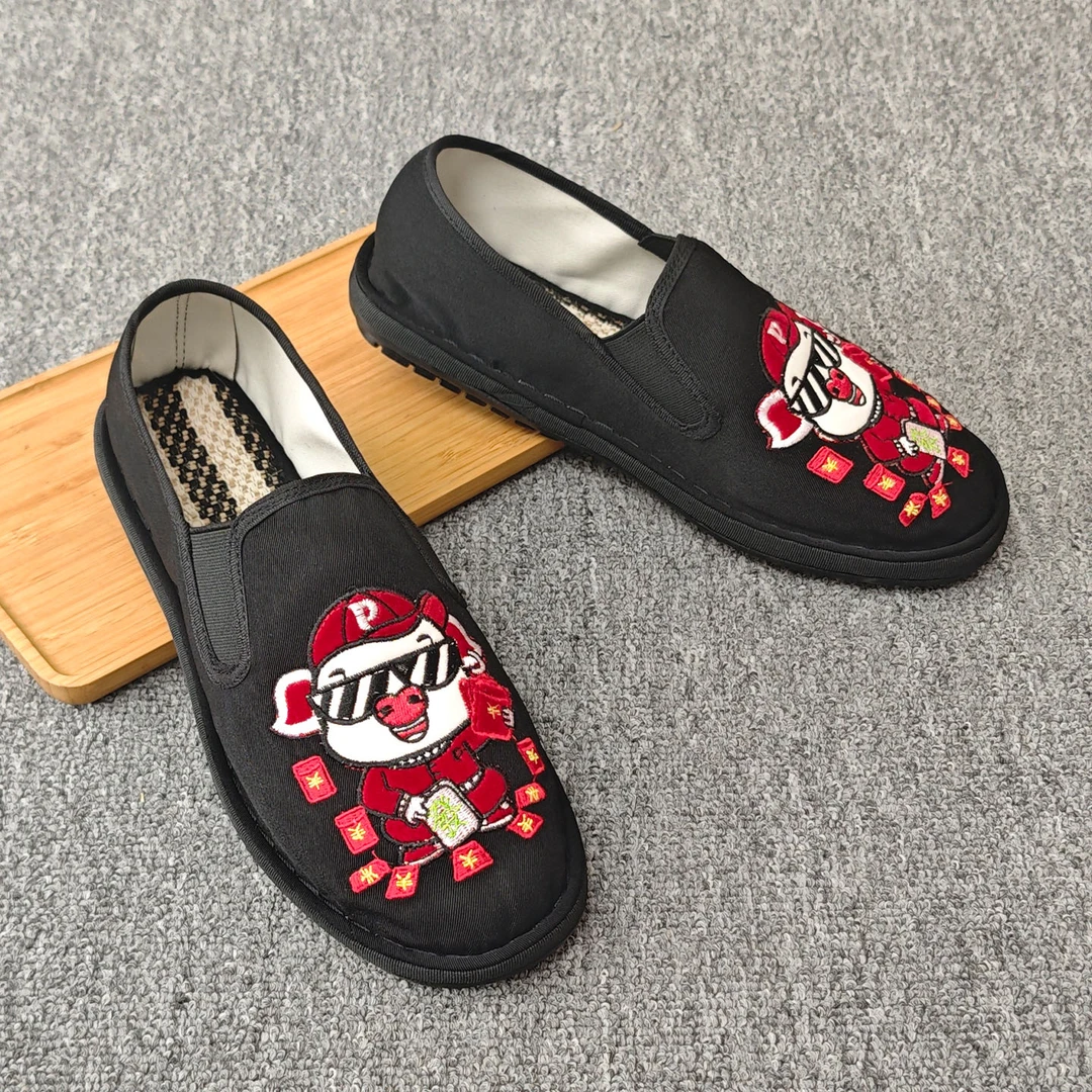 一脚蹬老北京布鞋男款棉麻软底工地耐磨透气不闷汗夏季开车工作鞋