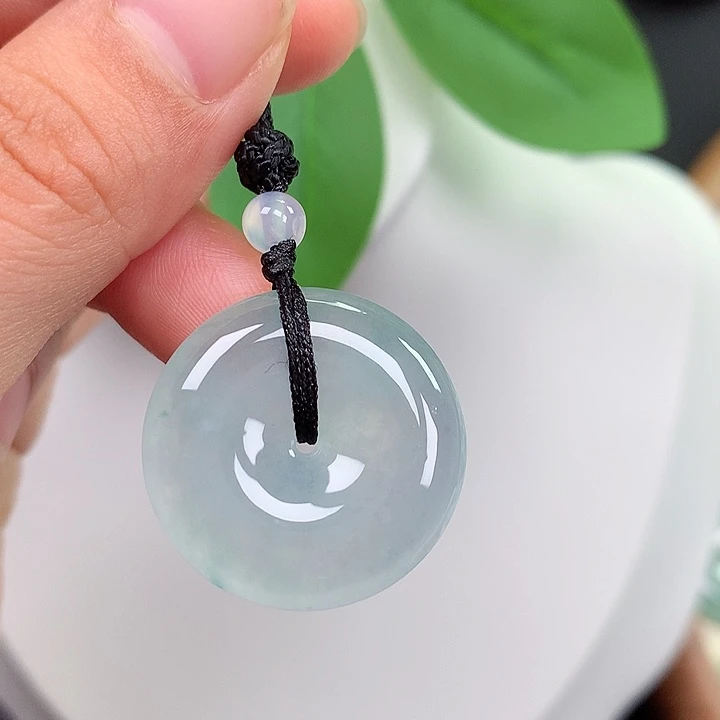 翡翠未镶嵌颈饰平安扣 24.8x5.8mm