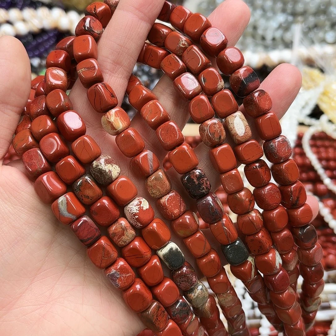 玛瑙/玉髓未镶嵌珠宝半成品卡8-10红石随行方块大颗一条