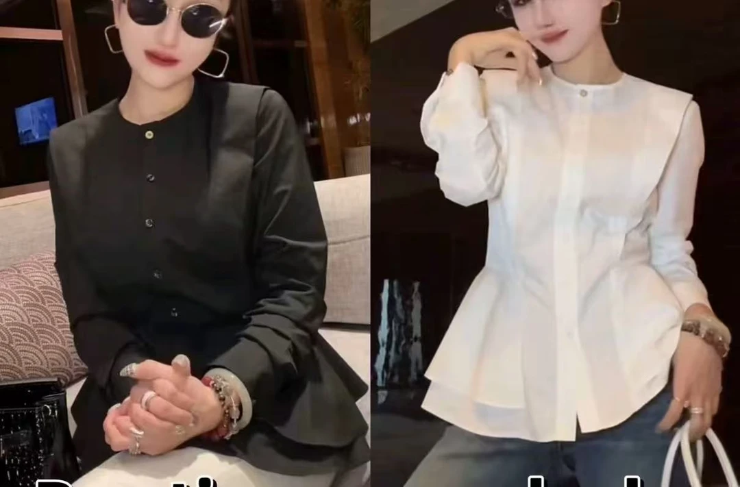 3566*圆领显瘦宽松型衬衫春夏春季收腰开衫显瘦