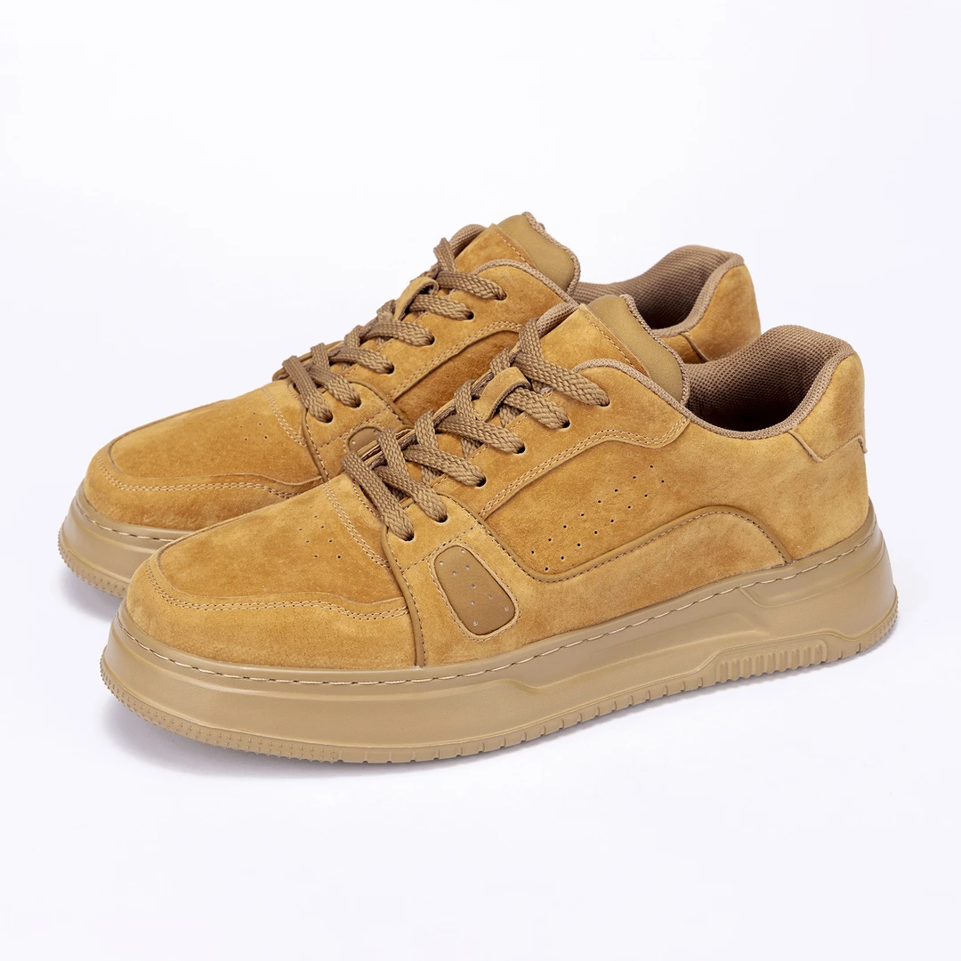 2025春夏季男士休闲板鞋系带真皮鞋子耐磨平跟透气潮流百搭男鞋