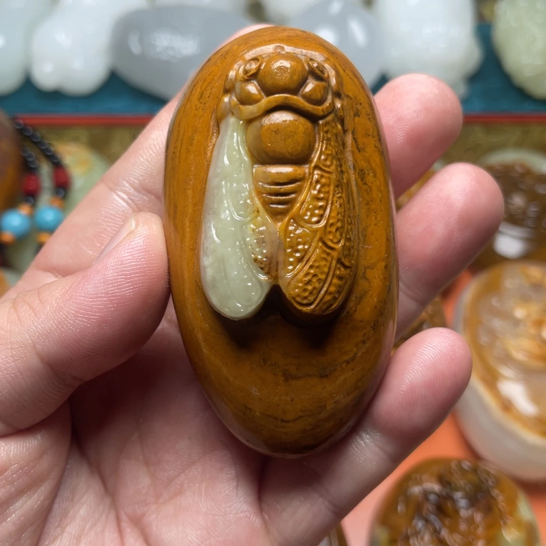 石材天然方解石手把件不退换