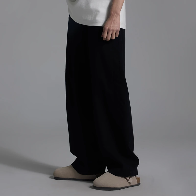 夏季舒适设计感百搭弯刀休闲裤男女款简约宽松潮流时尚长裤H2501