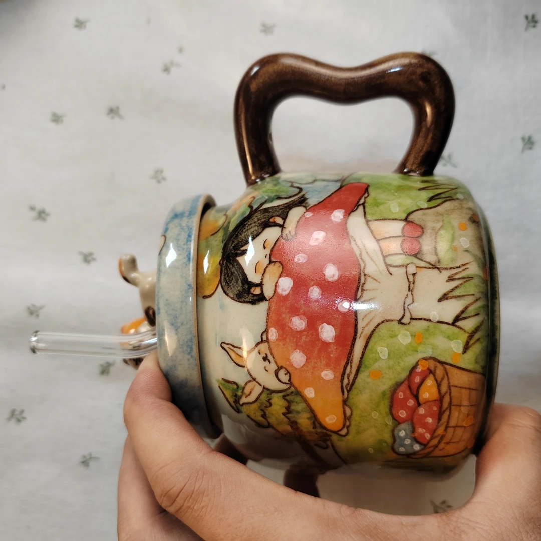 流年专拍高温釉下彩手绘茶杯