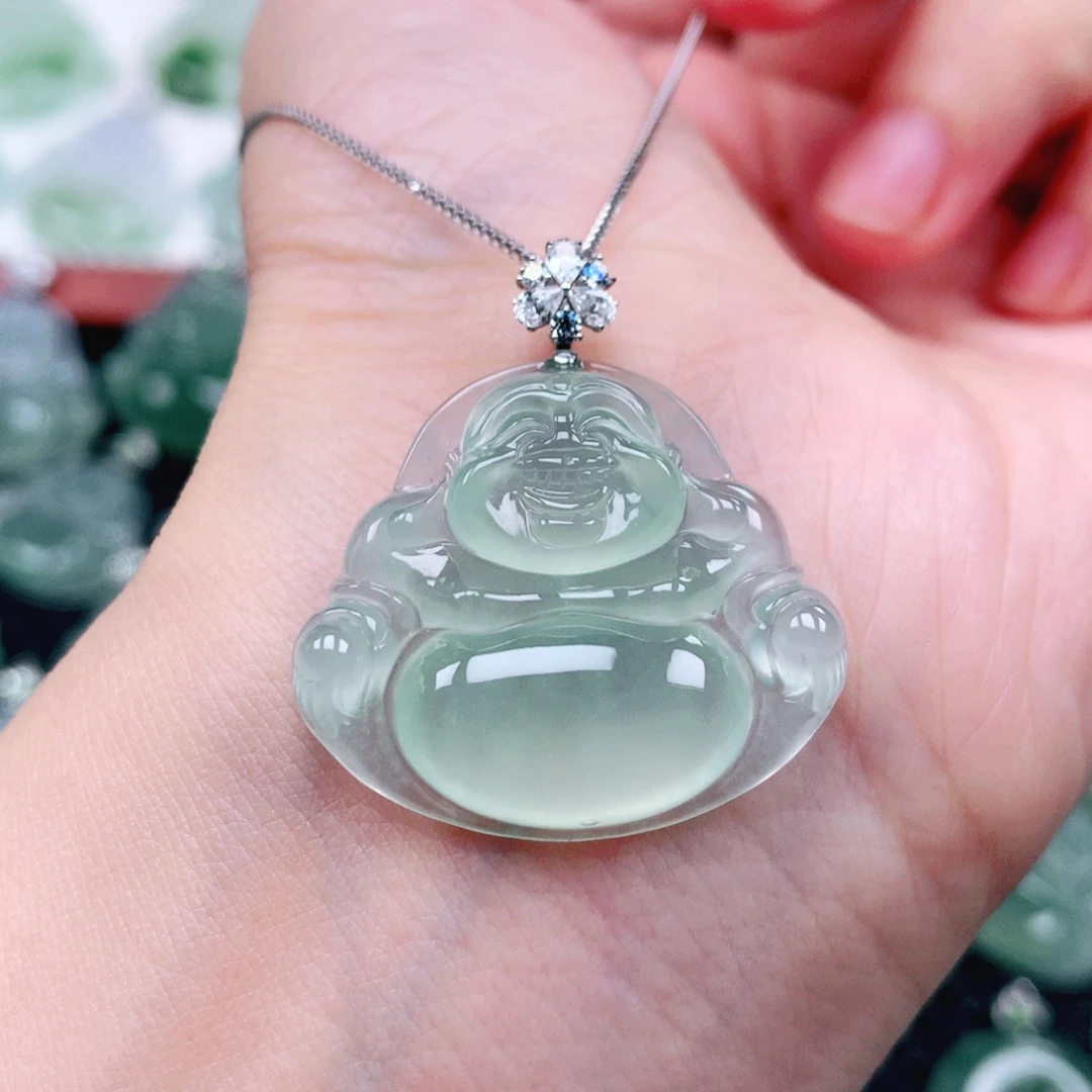 吊坠(不含链)18K金镶嵌翡翠