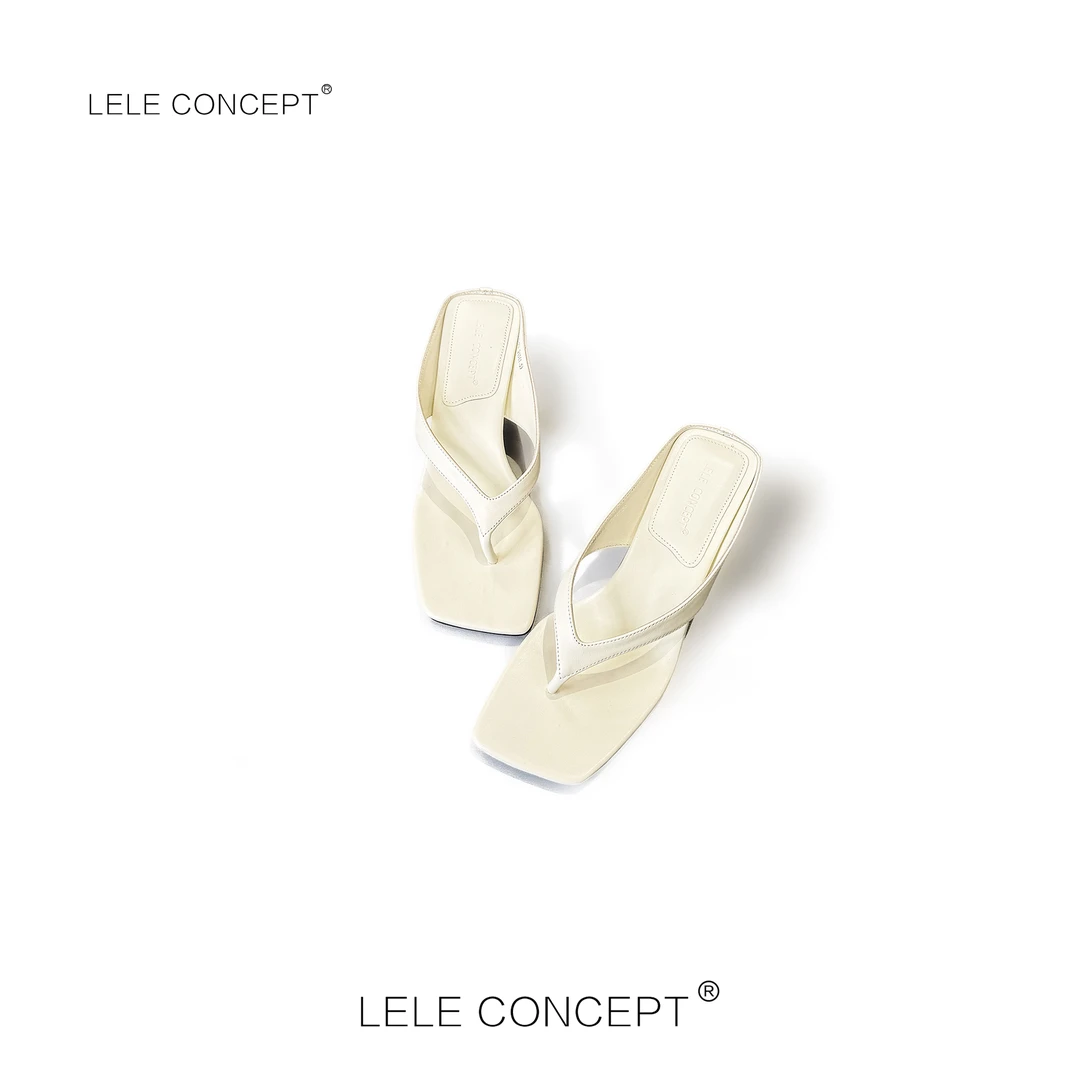 LELE CONCEPT丨都市轻奢时装设计师款高跟人字拖鞋X0230