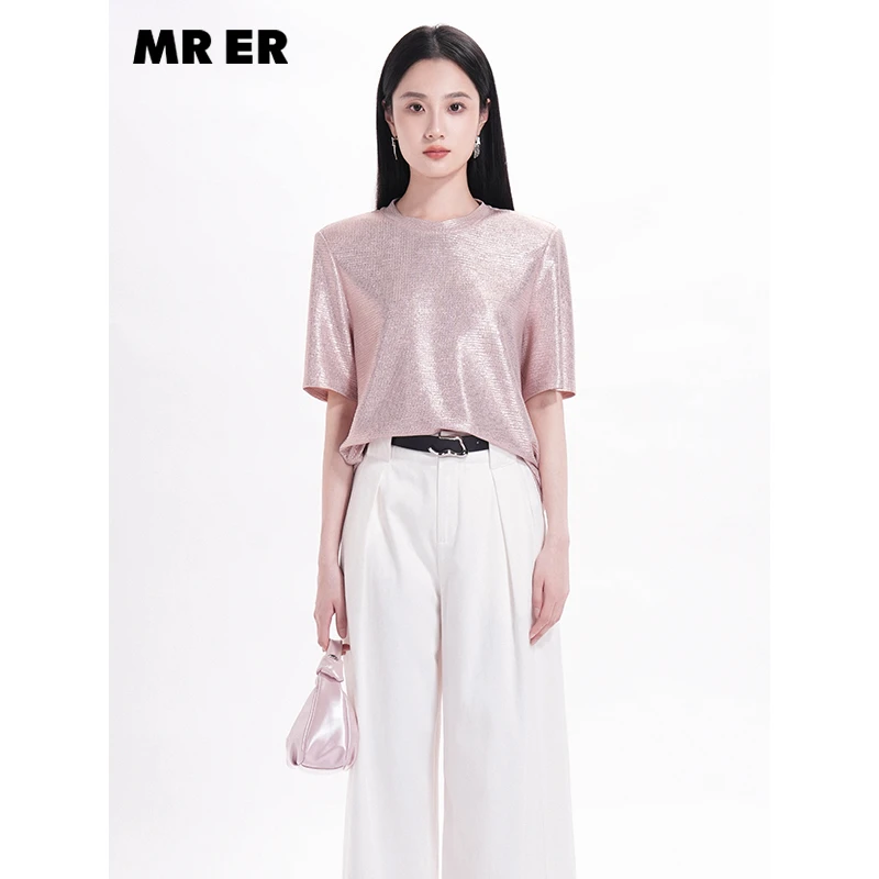 【尚雅专属】时尚烫银宽松百搭短袖T恤上衣R5A83134