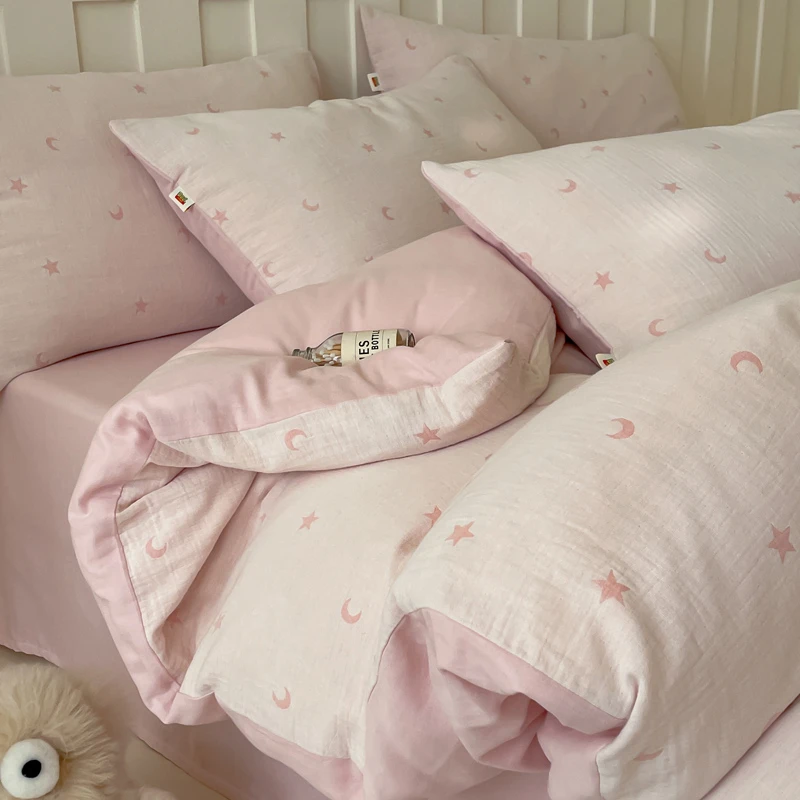 A类纯棉100%全棉四件套双层纱家纺床上用品床单被套床上4件套