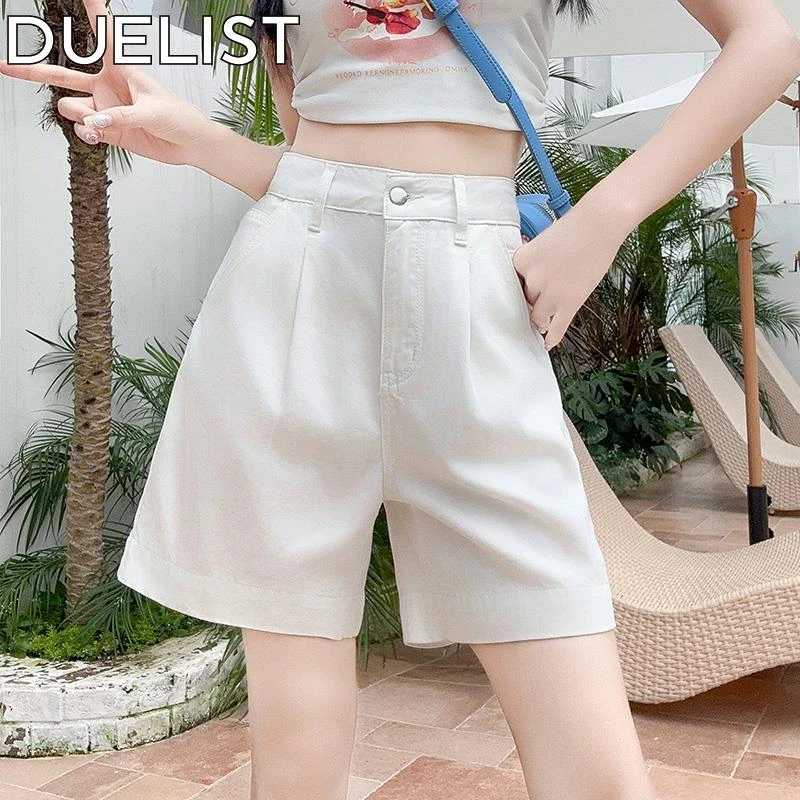 DUELIST牛仔短裤女夏天薄款年新款显瘦辣妹设计感爆款直筒四分裤