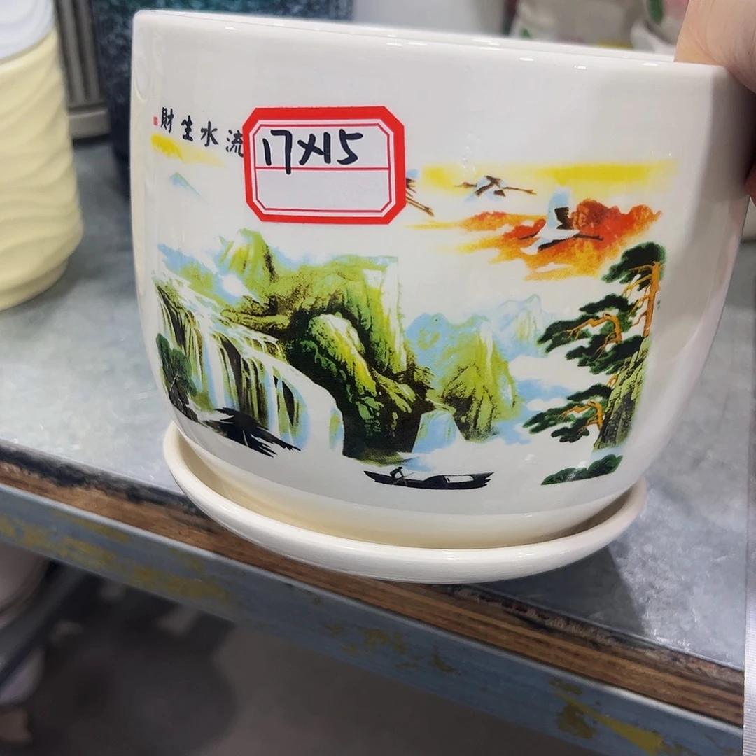外贸尾单陶瓷花盆凑10米包邮