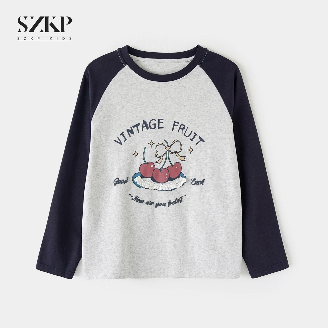 SZKP秋季新款女童装长袖T恤中大童洋气百搭儿童打底衫BGYQ552861