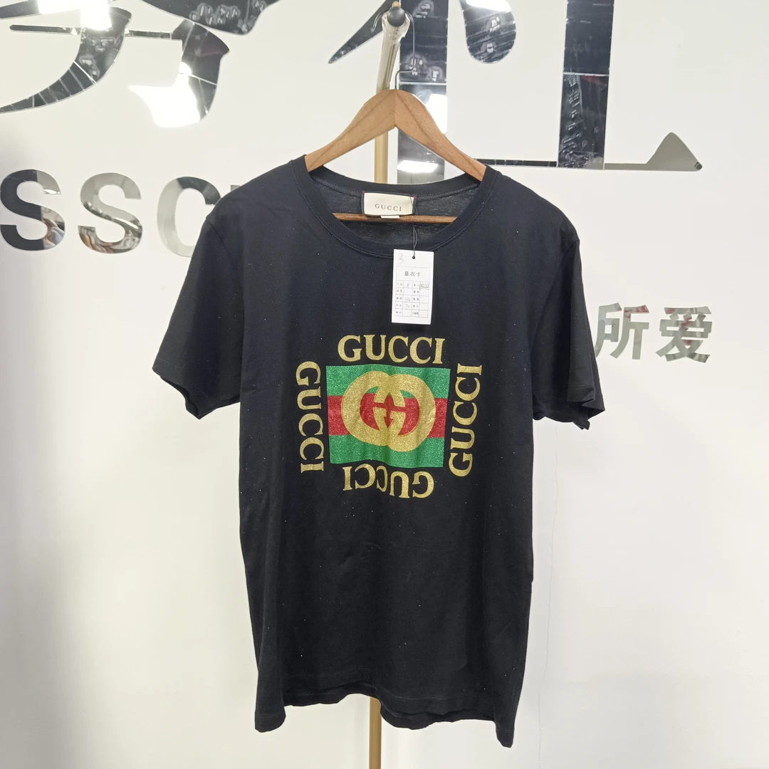 99新 GUCCI/古驰 方块短袖M P1424 衣长70 胸围104编码3