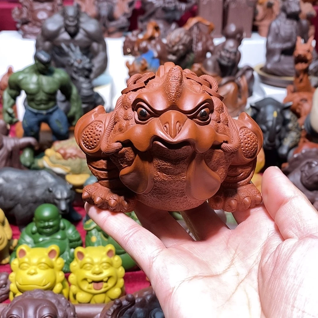 茶宠紫砂宜兴紫砂鸡蟾