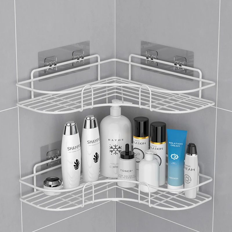 过早免打孔卫生间浴室洗漱台置物架洗手间三角架厕所壁挂厨房收纳