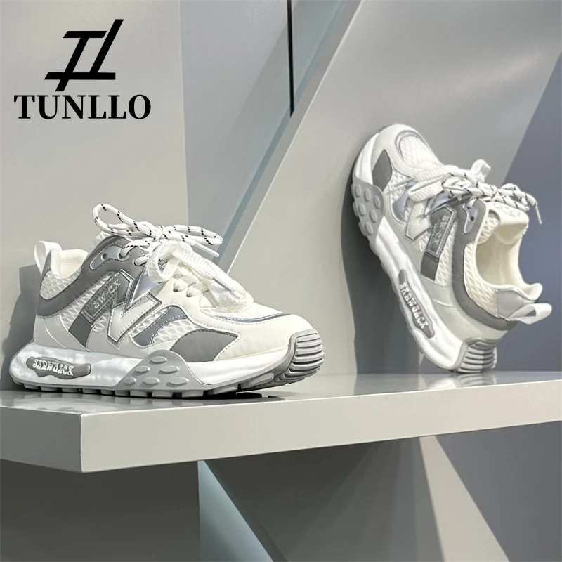 轻奢男鞋夏季新款时尚百搭老爹鞋网面透气休闲鞋厚底增高运动鞋男