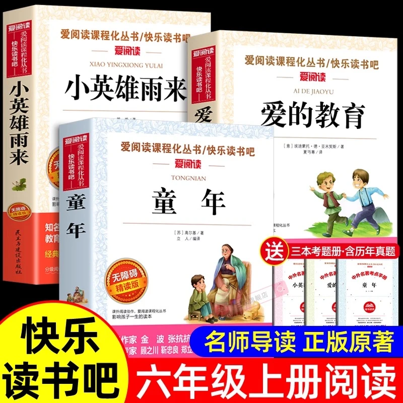 童年爱的教育和小英雄雨来六年级上册必读的课外书高尔基