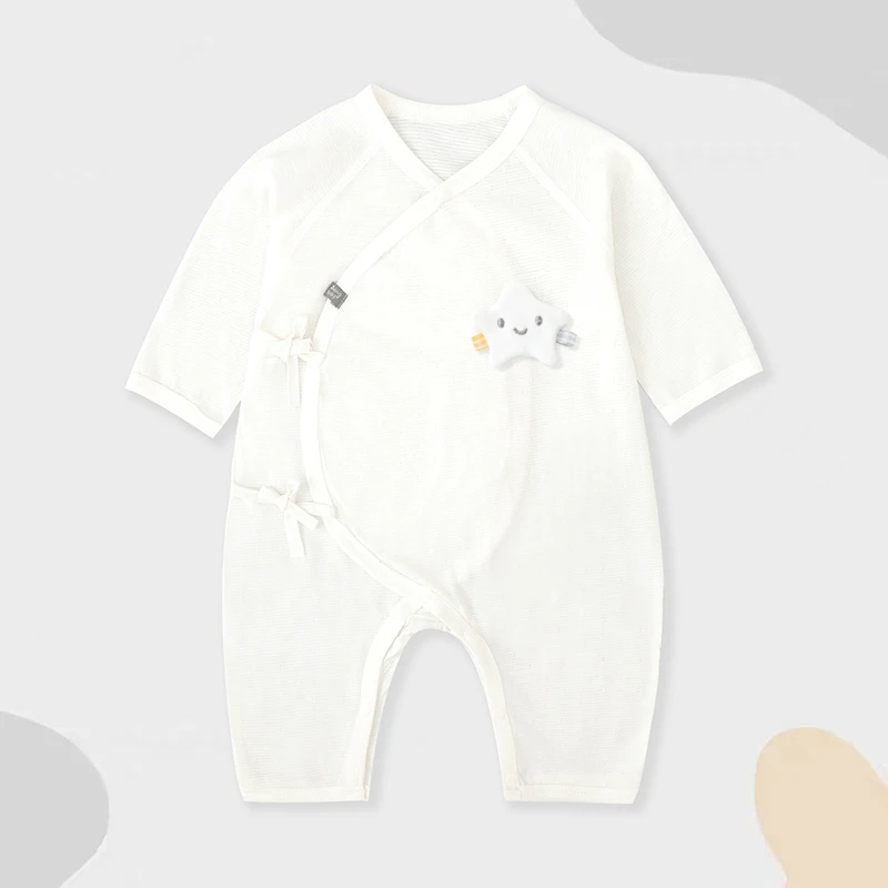 （胖米定制）夏款新生儿纯棉蝴蝶衣连体衣