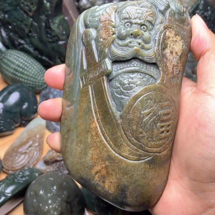 和田玉未镶嵌挂件浪*