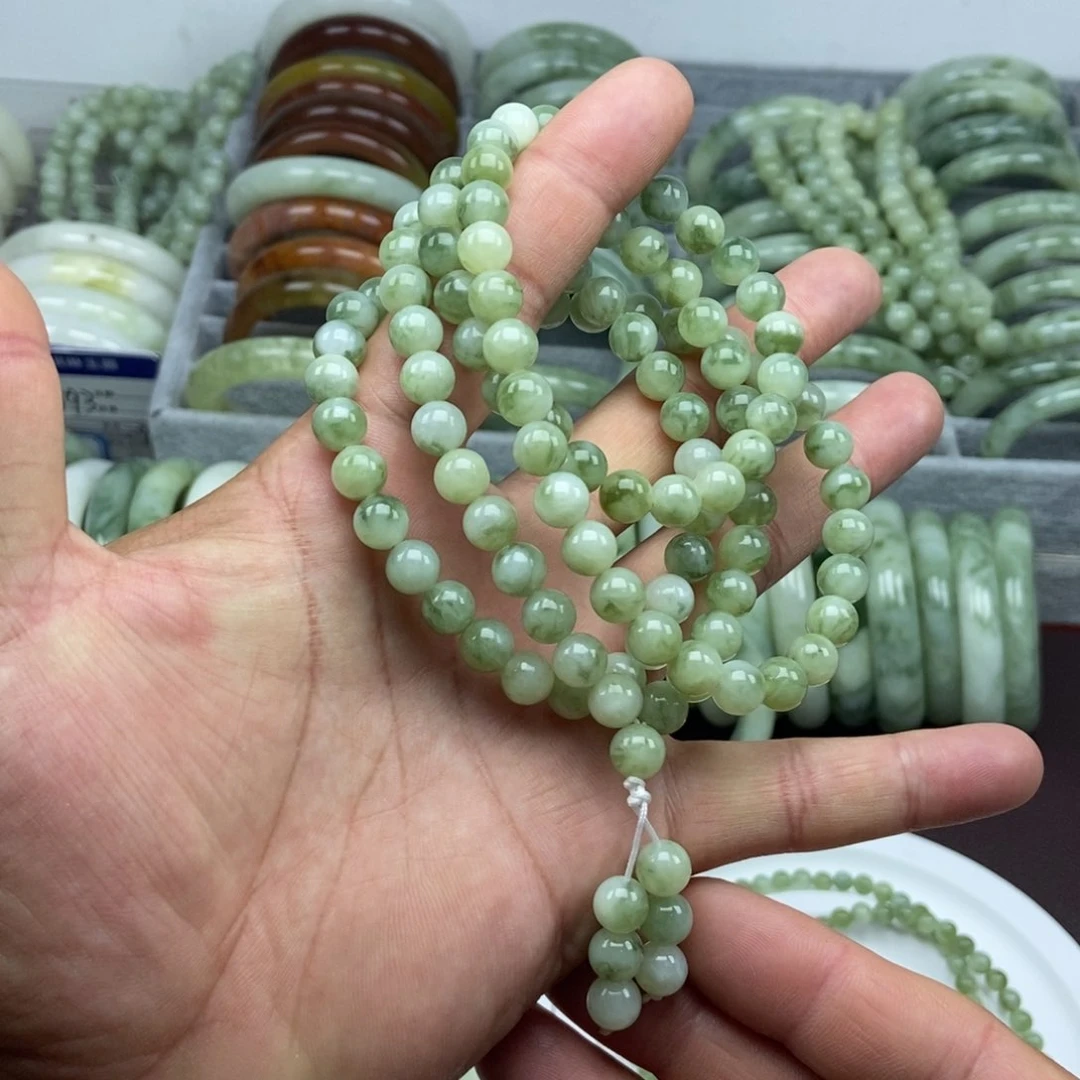 未镶嵌蛇纹石玉手链