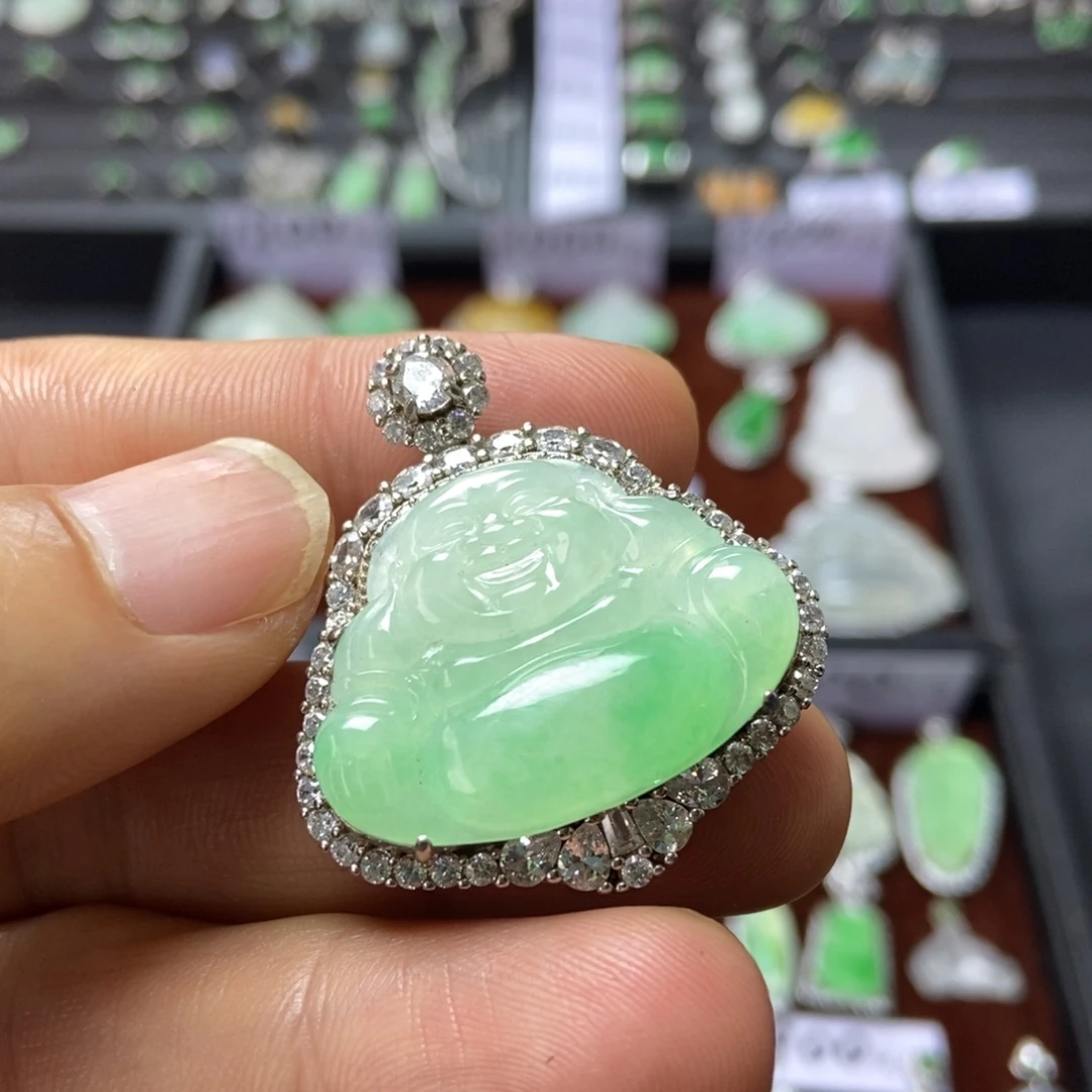 翡翠银S925镶嵌颈饰