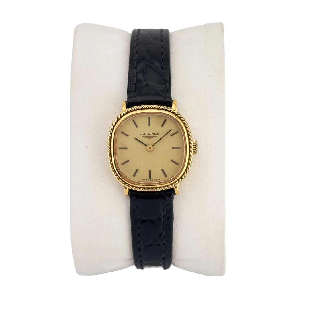 95新 Longines/浪琴 浪琴气质简约金色精致女士石英中古表麻花