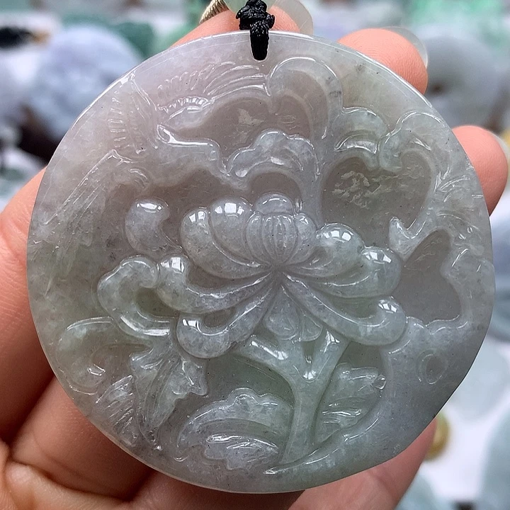 翡翠未镶嵌颈饰花开富贵洒乌鸡料福利