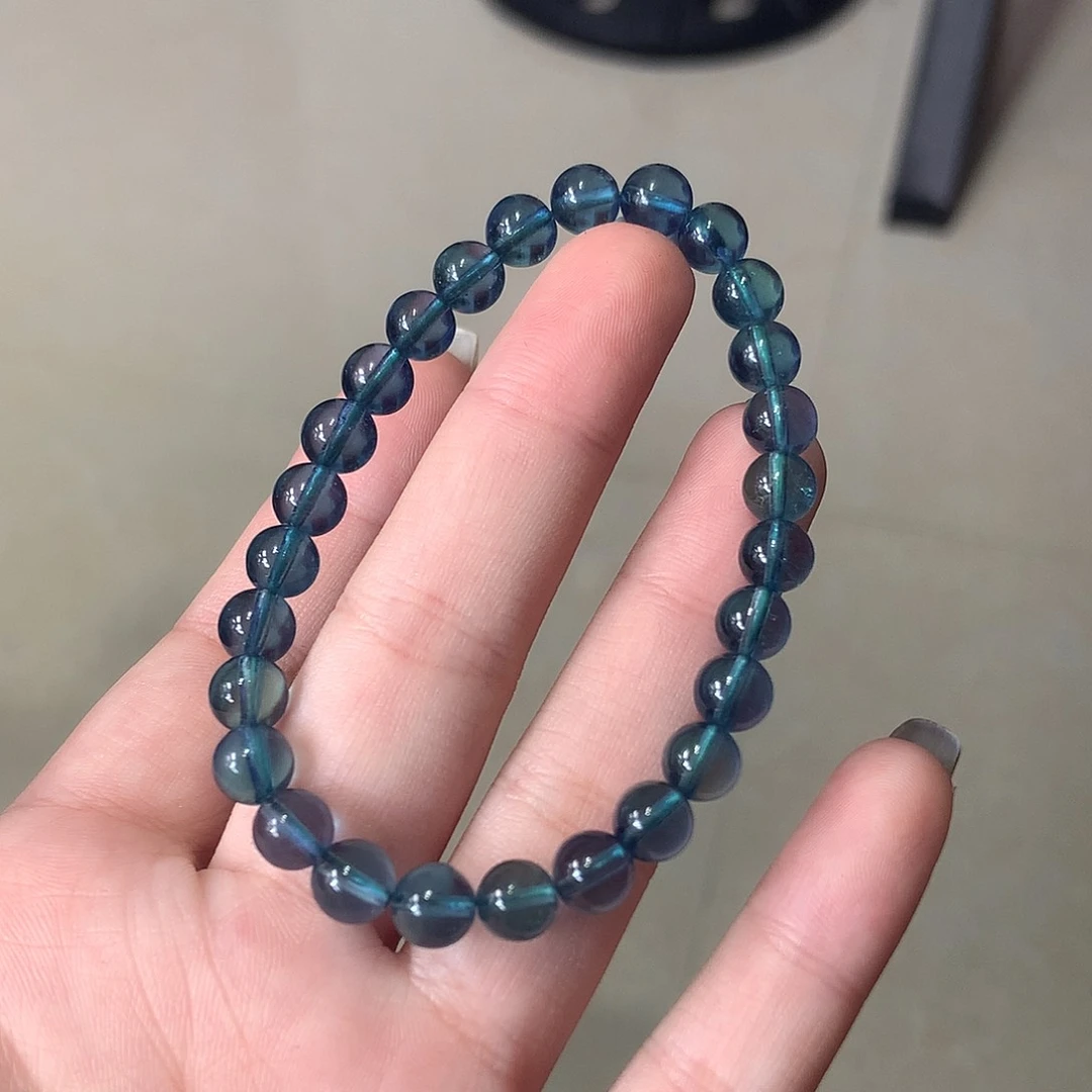 未镶嵌手串海蓝宝石魔鬼绿6m+【550元】要拍10件