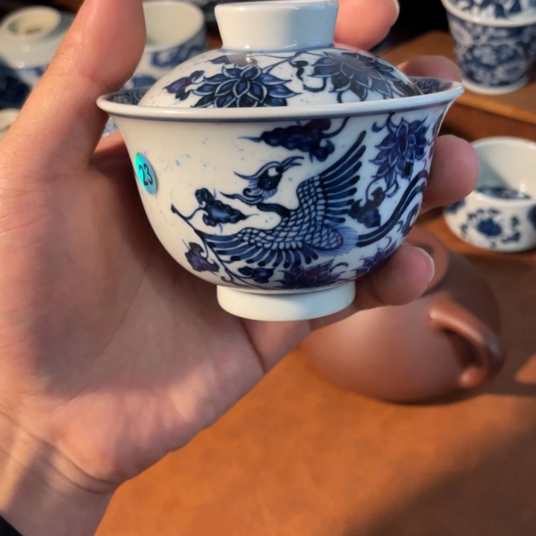 微瑕开播景德镇凤盖碗23