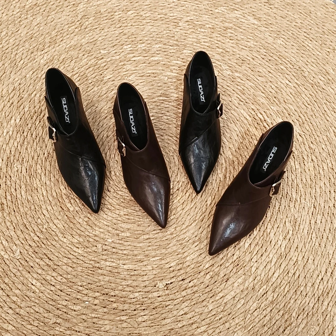 深口加绒单鞋女2025冬季复古玛丽珍气质尖头软皮百搭暧冬粗跟女鞋