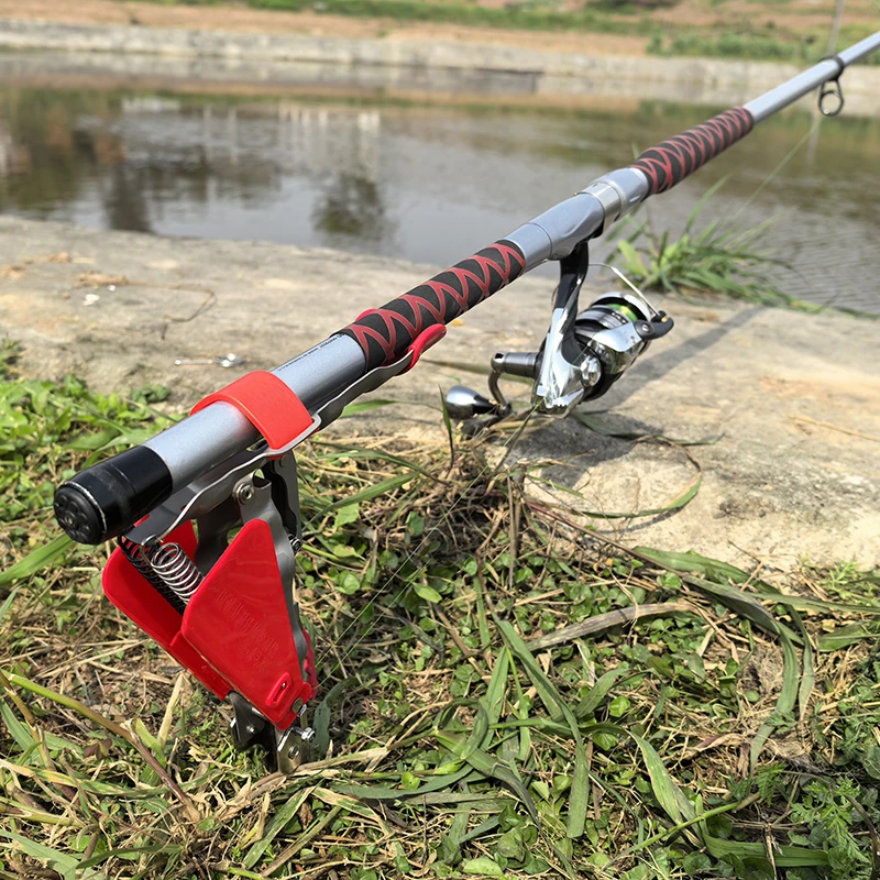 猎途双弹簧带付盖海竿自动竿架弹簧竿架弹弹枪支架珠珠钓鱼反底钓