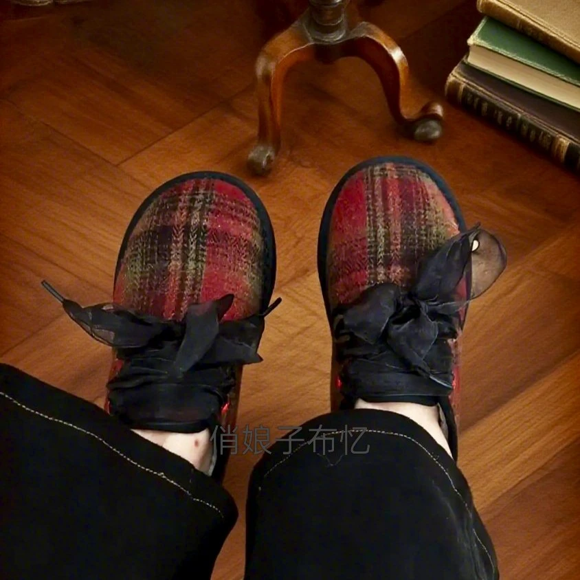 红格低调棉鞋千层底棉鞋